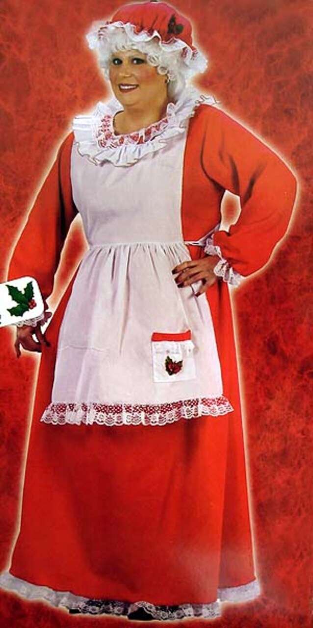 Fun World Red and White Plush Mrs. Santa Claus Women Adult Christmas Costume - Plus Size